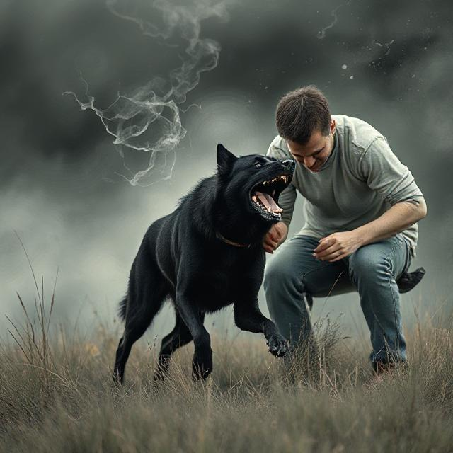 Dreaming of a Black Dog Trying to Attack You